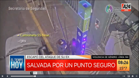 Vicente López: así pide ayuda una mujer mientras la persigue su ex pareja