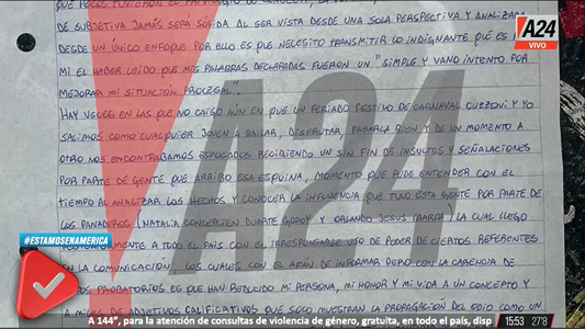 Exclusivo A24 | La carta completa de uno de los acusados por la violación grupal en Palermo, a un año del aberrante hecho