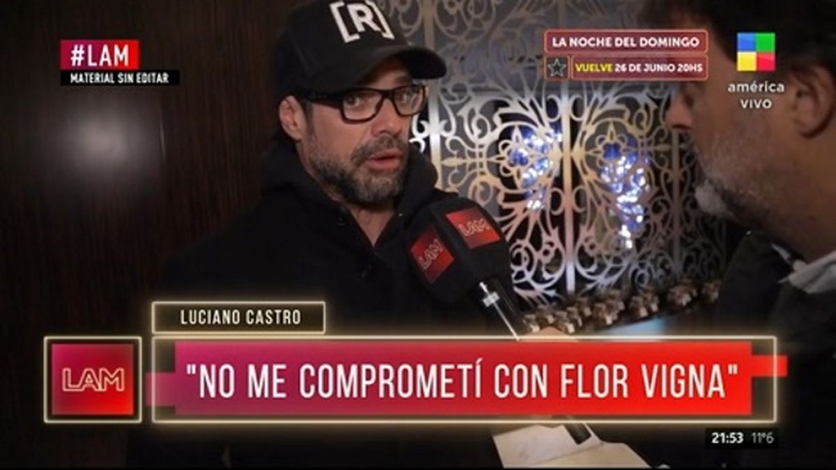 Luciano Castro desmintió los rumores de romance con Flor Vigna ante las cámaras de LAM (América TV). 