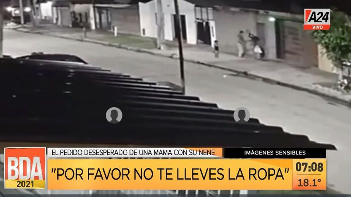 Robo motochorro en Bernal: No te lleves la ropa. (Captura de Tv)