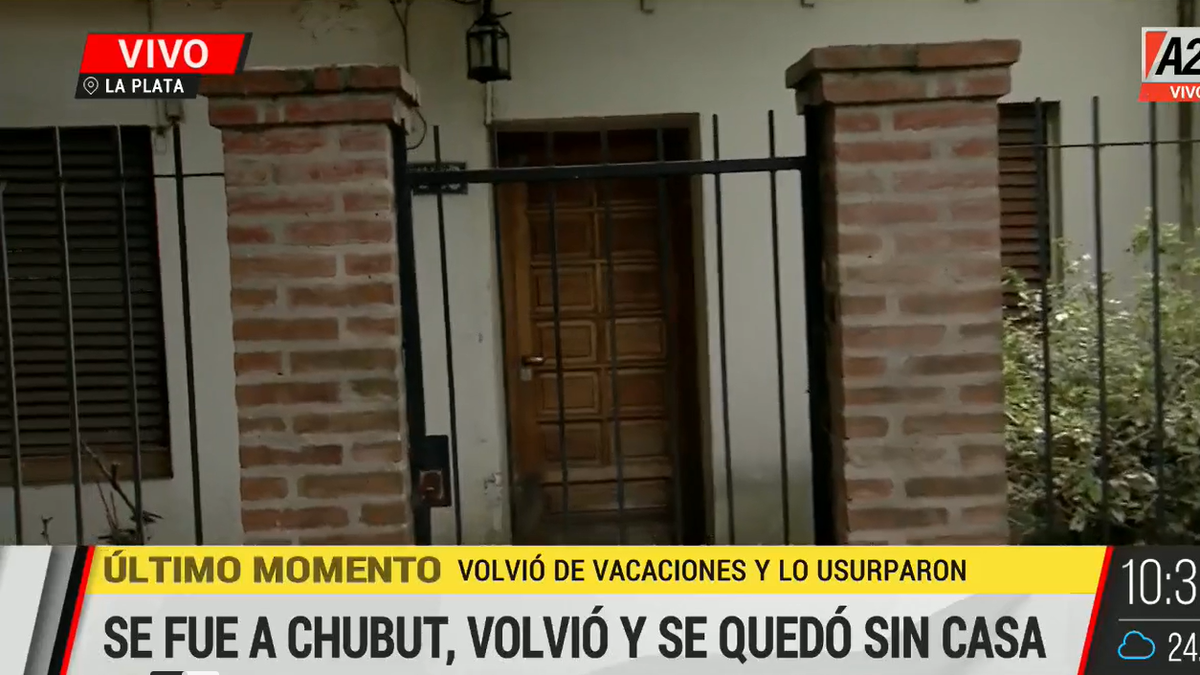 La Plata: se fue de vacaciones y cuando volvió le habían usurpado la casa (Foto: captura de video).