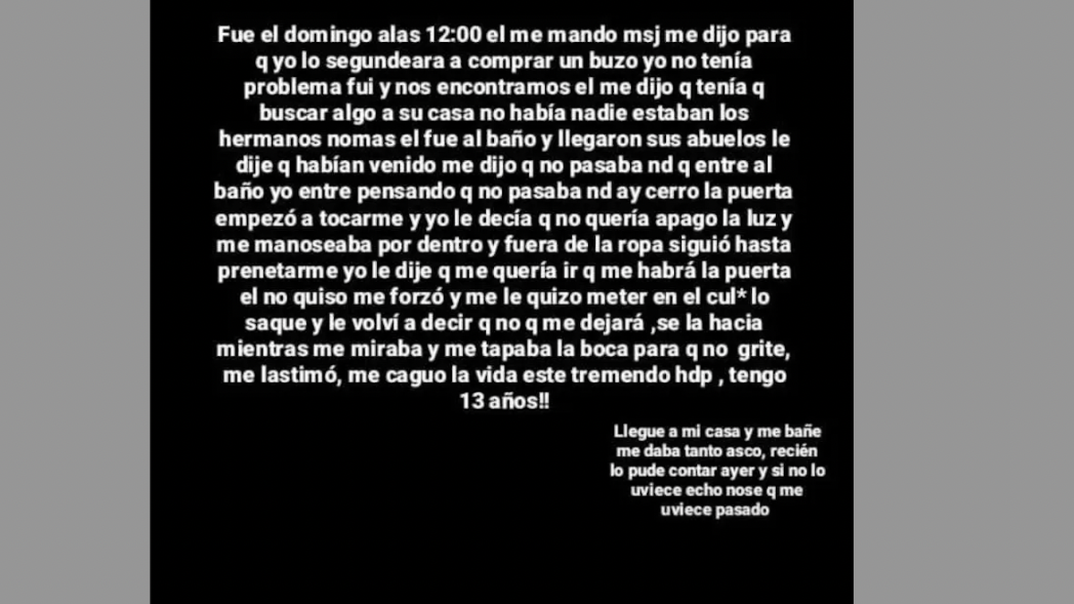 El descargo de la nena ante el abuso que sufrió