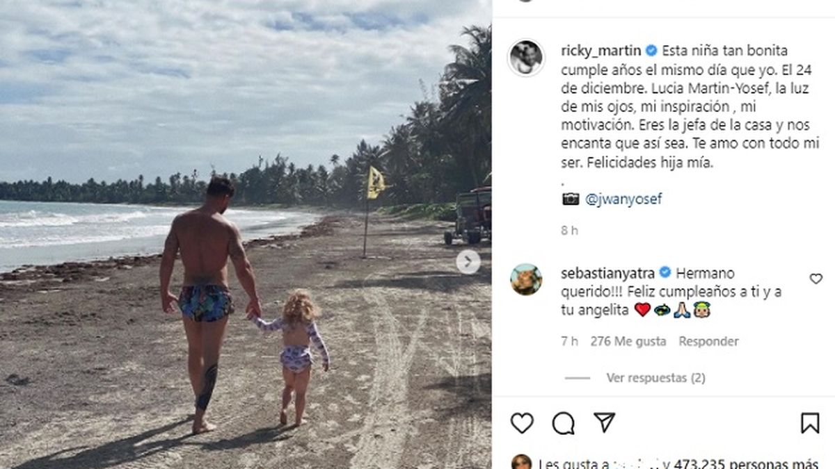 Ricky Martin y su hija Lucía cumplen años el mismo día: el 24 de diciembre.