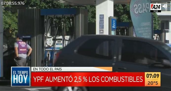 YPF aumentó un 2,5% el precio de los combustibles y ya acumula una suba del 14% en lo que va del año