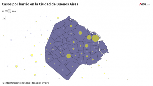 Barrio por barrio, cómo evolucionan los contagios de Covid-19 en la Ciudad de Buenos Aires