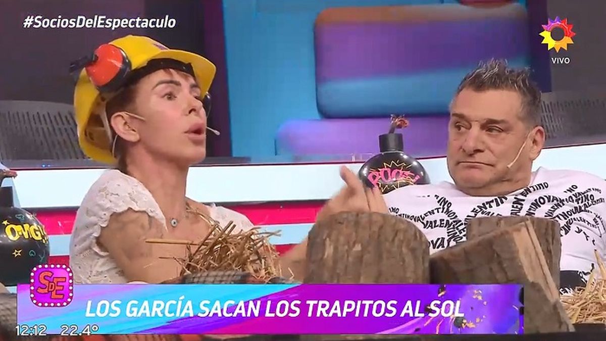 El Turco García y su mujer, Mariela Prieto, en Socios del espectáculo (El Trece). 