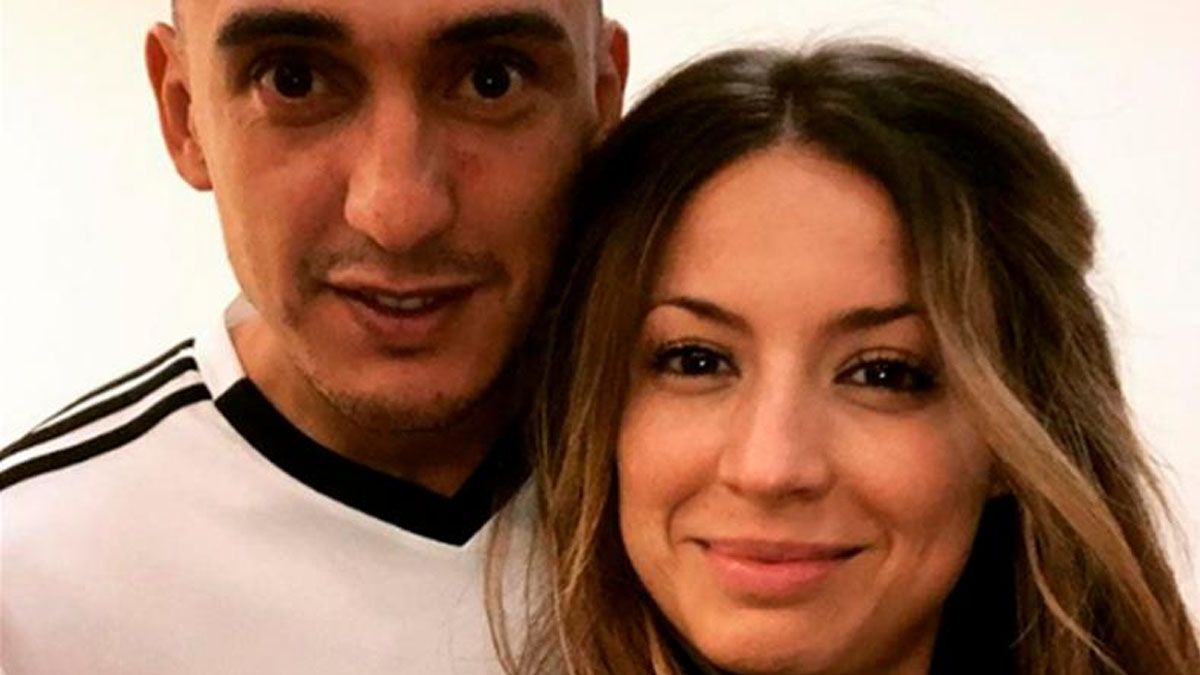 Matías Suárez y su esposa Magui Olave.&nbsp;