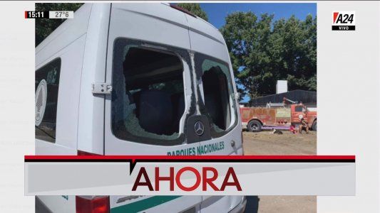 Incendios en el sur: manifestantes atacaron la camioneta que llevaba a Alberto Fernández