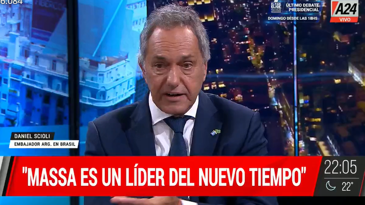 Daniel Scioli apoyó la unión que propone Sergio Massa. (Foto: captura A24)