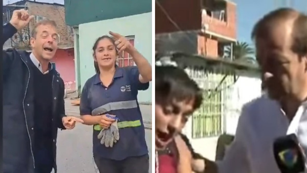 El antes y el después del encuentro entre Fabián Rubino y La Cachorra (Foto: captura América TV).