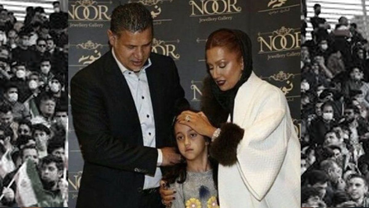 Ali Daei, con su mujer y su hija. El gobierno iraní no le permitió a las mujeres volar a Dubai y las obligaron a regresar a Teherán (Foto: Gentileza Al jazeera)