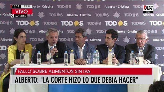 Alberto Fernández habló de todo en San Juan: el fallo de la Corte, el paro de pilotos de Aerolíneas y la posibilidad de adelantar la asunción