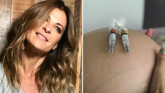 Fuerte imagen de Eugenia Tobal del tratamiento de la trombofilia: 265 pinchazos