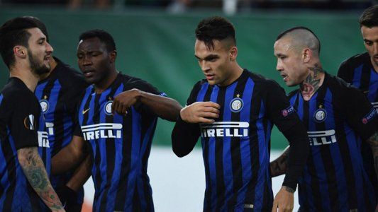 Europa League: Sin Icardi, Lautaro Martínez le dio el triunfo a Inter en su visita a Rapid Viena