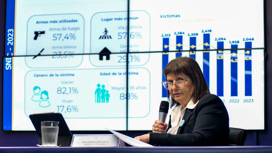 Patricia Bullrich presentó las estadísticas criminales del primer semestre y destacó la baja en los homicidios
