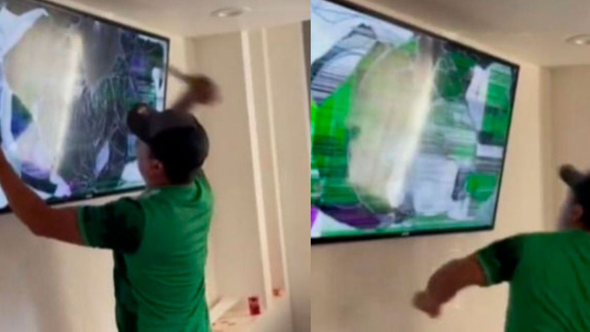 Tras la derrota de México: un hombre destrozó y apuñaló al televisor