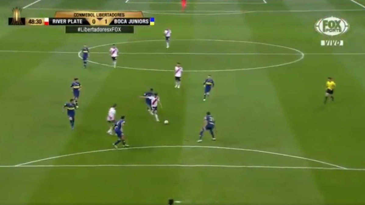 Nacho Fernández tuvo la mejor de River en el partido