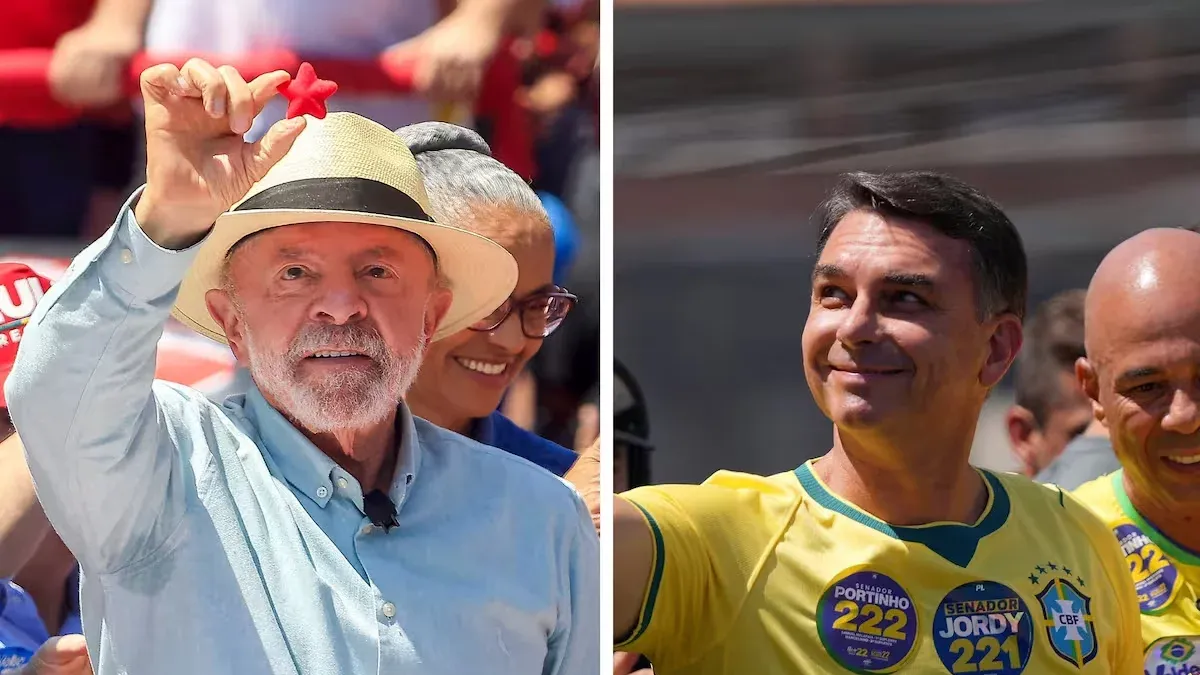 &nbsp;Lula y Flávio Bolsonaro cerraron sus campañas antes del balotaje. (Foto: archivo)