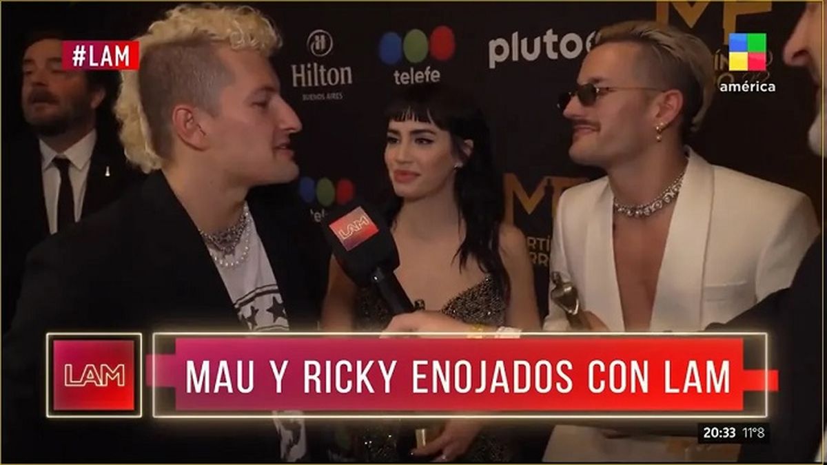 Mau y Ricky se enojaron con LAM durante la fiesta de los premios Mart&iacute;n Fierro, tras incomodarse con una pregunta referida a su padre.