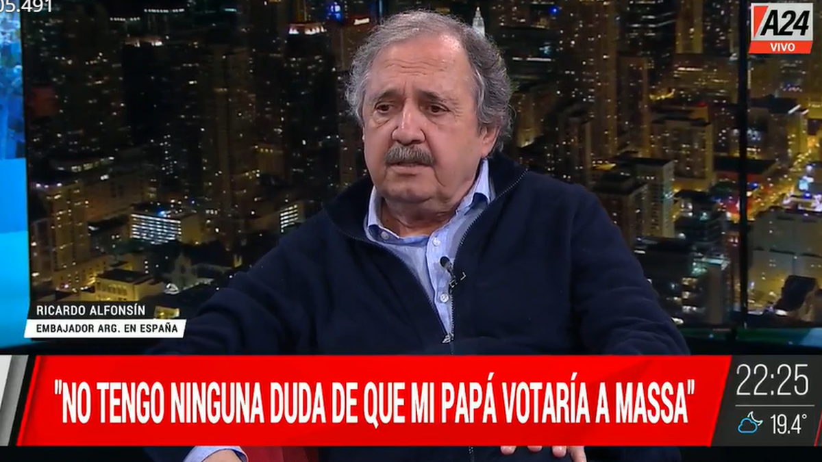 Ricardo Alfonsín apoyó a Sergio Massa. (Foto: captura A24)