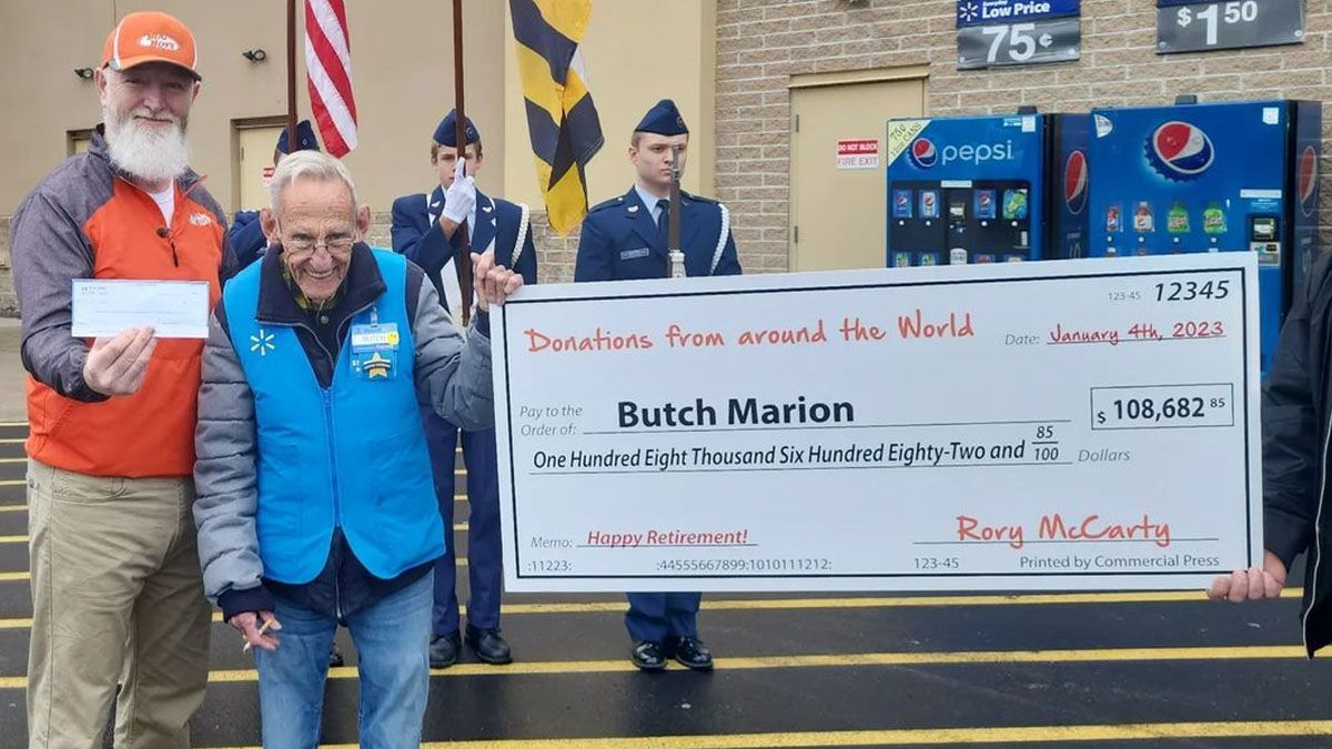 Gracias a la solidaridad de la gente, reunieron 100.000 dólares para que Marion Butch, de 82 años no tenga que seguir trabajando por necesidad (Foto: Gentileza Best Life)