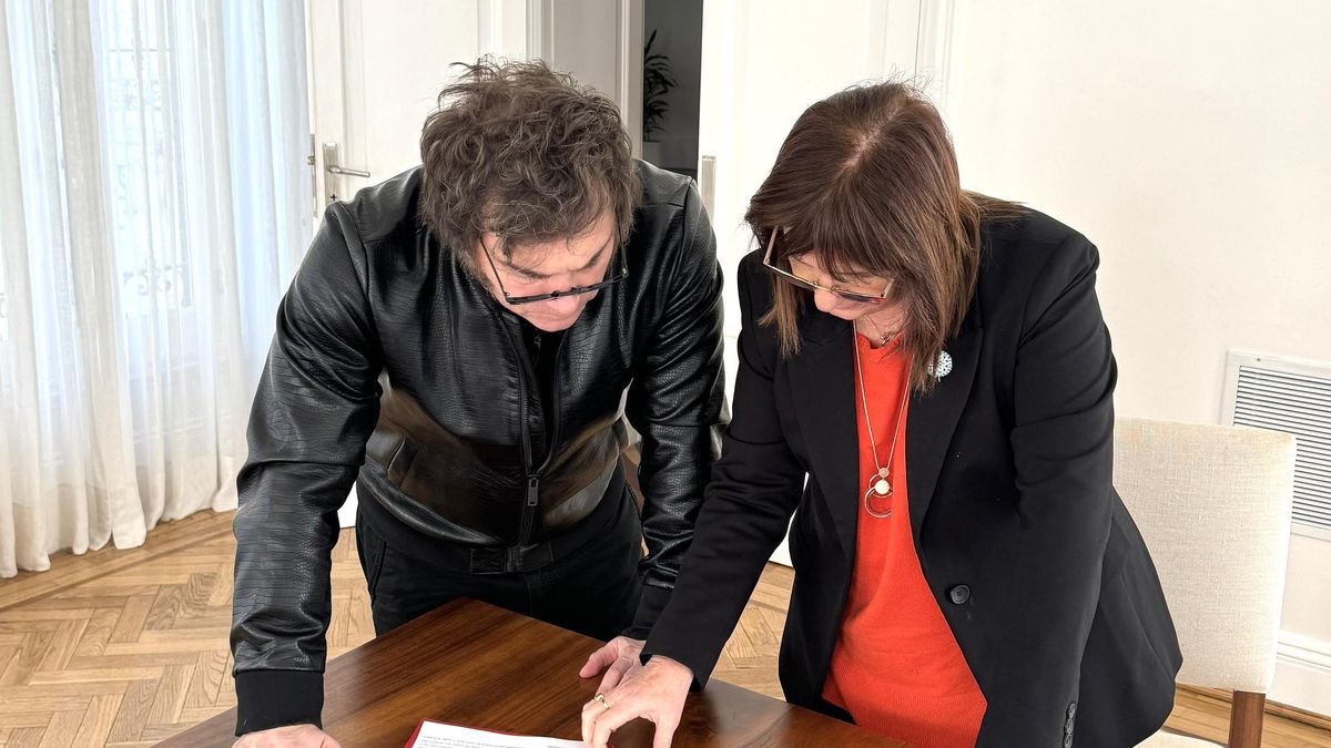 Javier Milei y Patricia Bullrich repasan los trabajos de Seguridad en Corrientes. (Foto: X @PatoBullrich)