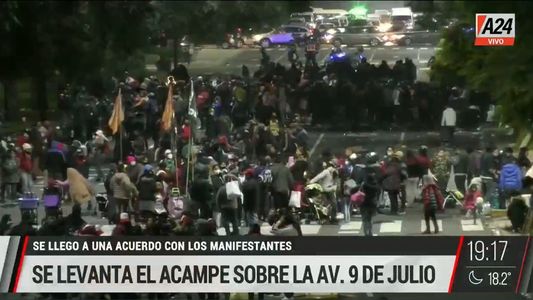 Tras un acuerdo con el Ministerio de Desarrollo Social, las organizaciones sociales levantaron el acampe sobre 9 de julio