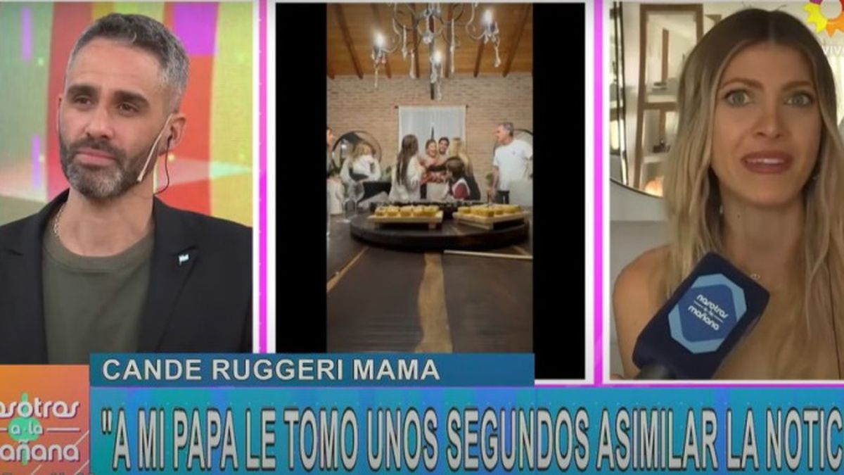 Cande Ruggeri compartió el video del momento en que le anunció a la familia su embarazo. 