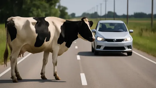 Qué hacer si aparece una vaca en la ruta: la maniobra clave para evitar un accidente
