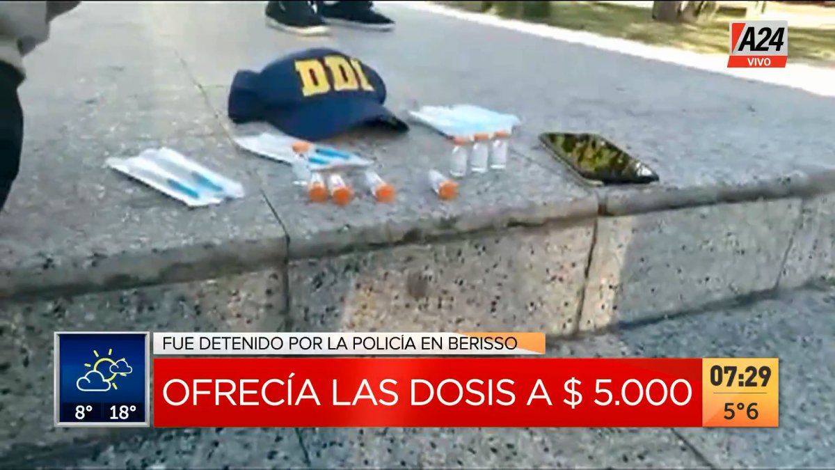 Cayó el estafador de vacunas Covid en Berisso. (Captura de Tv)