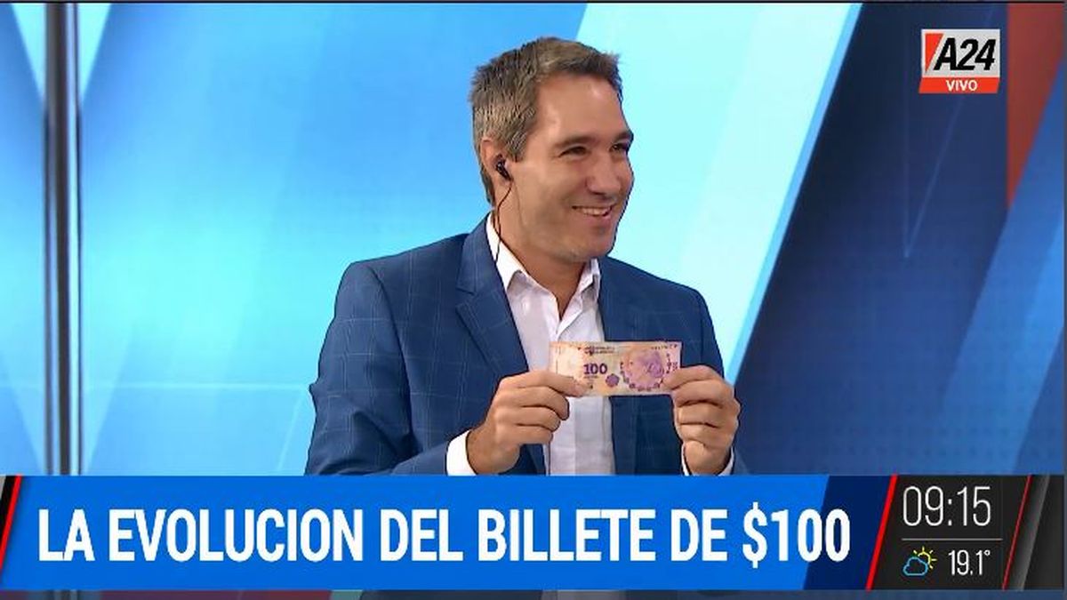 ¿Cuál fue la evolución inflacionaria del billete de 100 pesos? (Captura de Tv)