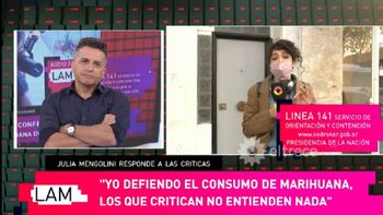 Picante ida y vuelta entre Ángel de Brito y Julia Mengolini tras sus dichos sobre la marihuana: ¡Calmate!