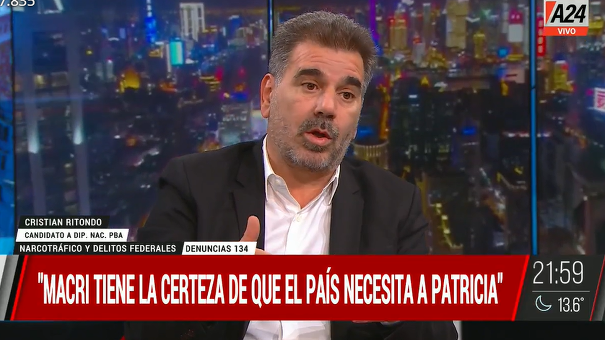 Cristian Ritondo reconoció errores y apuntaló a Patrecia Bullrich. (Foto: captura A24)