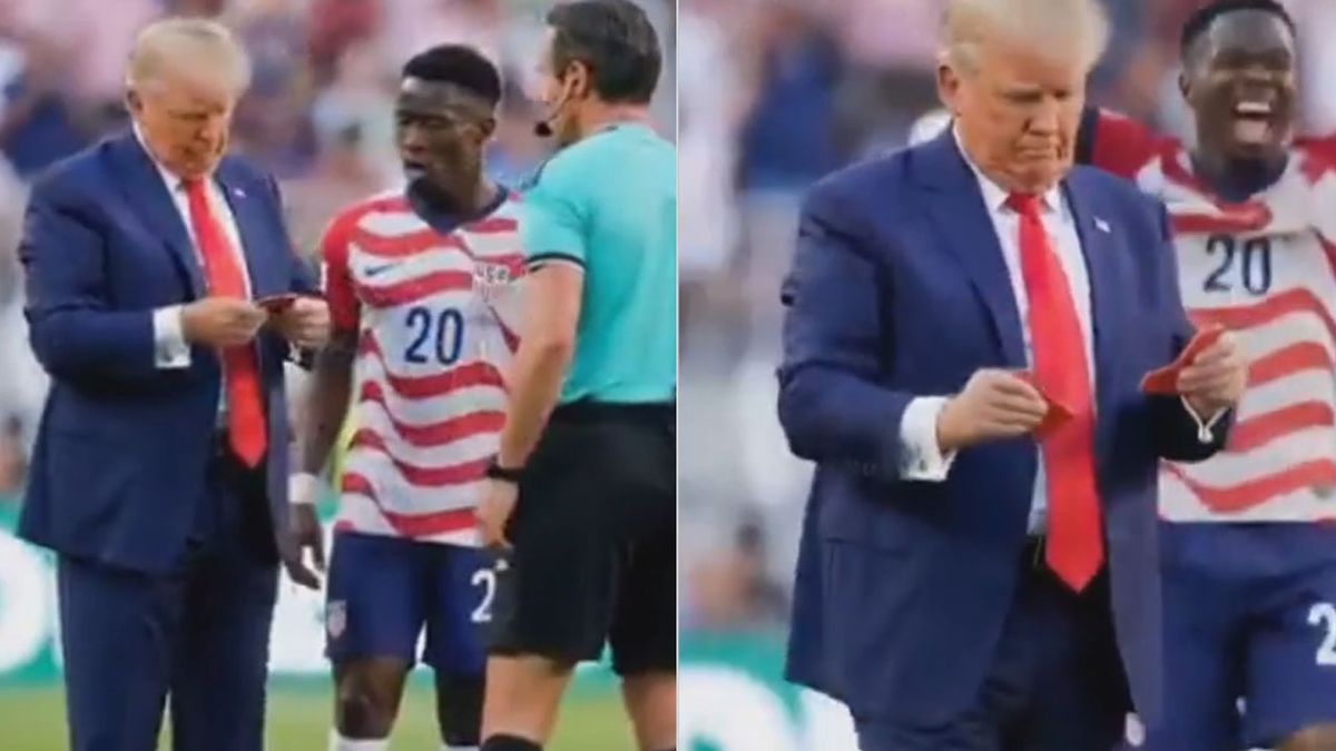 Trump toma la tarjeta roja del árbitro y la rompe. Acá no ha pasado nada. (Foto: Captura de TV)