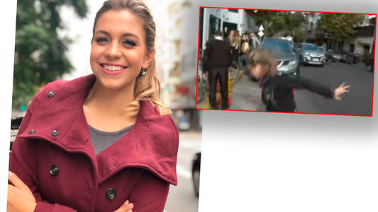 ¡Golpazo al aire! La cronista se cayó en la calle: ¡Me lo llevé puesto!