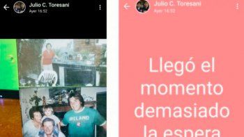 Los últimos mensajes de Toresani de Whatsapp que describían su estado de ánimo