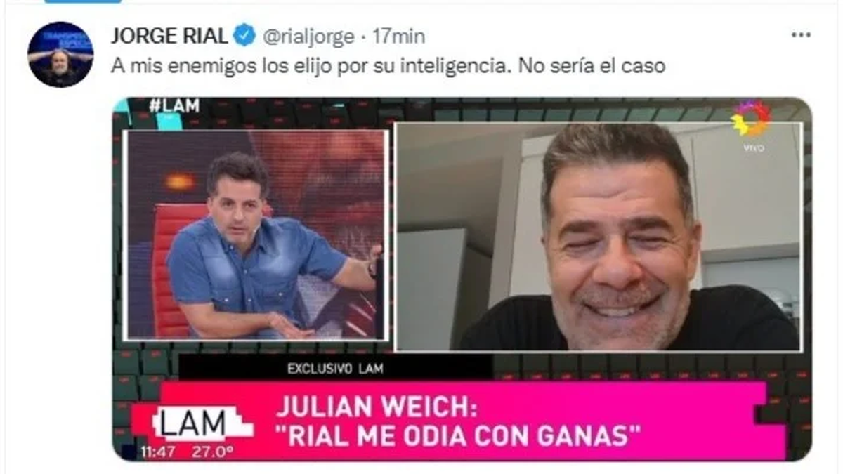 Tweet de Jorge Rial