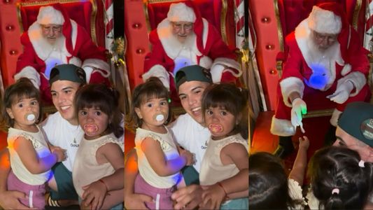 Thiago Medina vivió un momento especial al llevar por primera vez a sus hijas a ver a Papá Noel