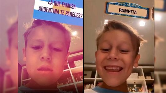 La tierna reacción de Beltrán, uno de los hijos de Pampita, jugando con los filtros de Instagram: ¡Igualito a su mamá!