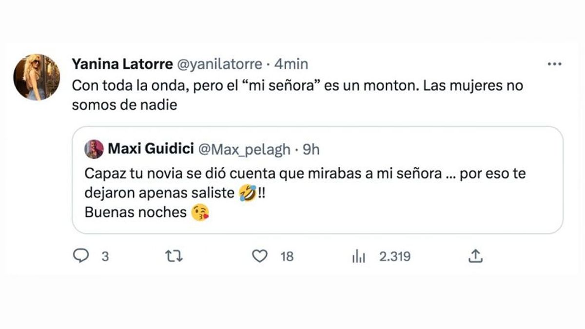 Yanina Latorre apuntó muy fuerte contra Maxi de Gran Hermano 2022: Las mujeres no somos de nadie Yanina Latorre apuntó muy fuerte contra Maxi de Gran Hermano 2022: Las mujeres no somos de nadie