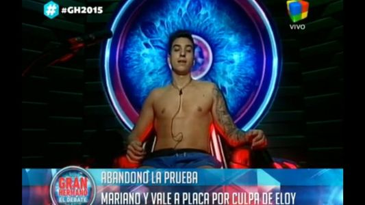 “Gran Hermano 2015”: Eloy abandonó la prueba y mandó a placa a Mariano y Valeria