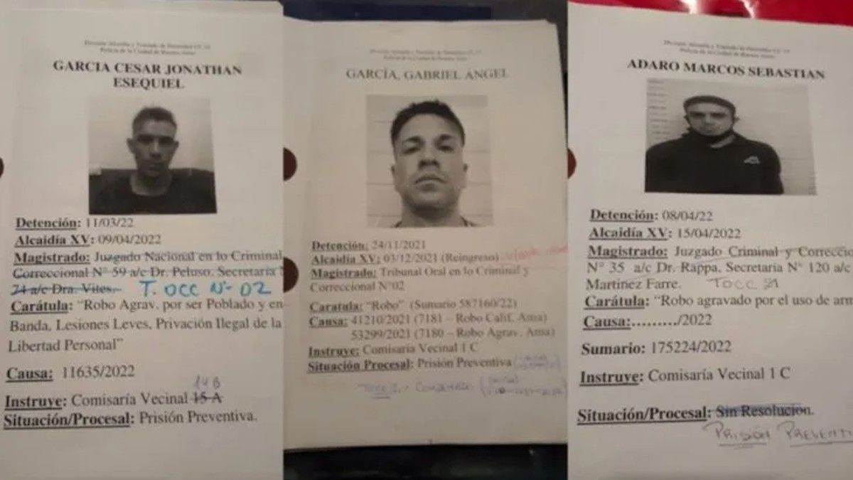 Los presos que se escaparon en Chacarita. 