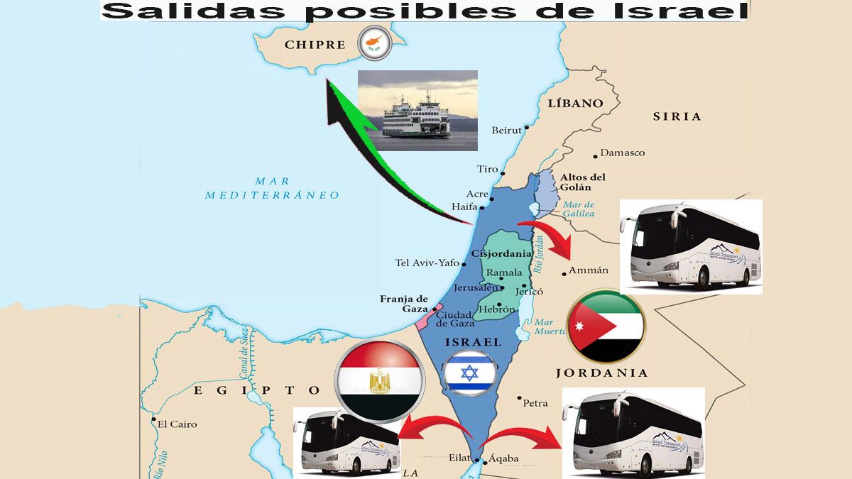 Las posibles salidas por tierra o por mar de Israel, en este conflicto con Irán. (Foto: A24.com)