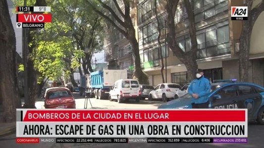 Escape de gas en el interior de una obra en construcción en Belgrano