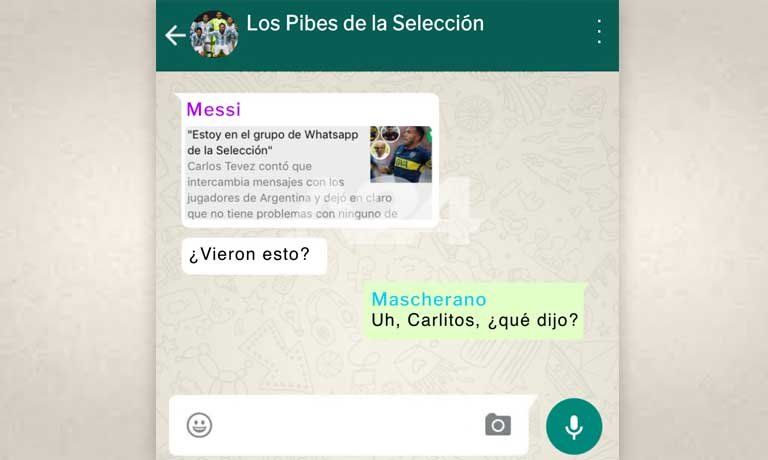 Carlos Tevez no está en el grupo de Whatsapp de la Selección, pese a que dijo que seguía formando parte