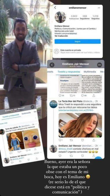 El cruce de Mica Tinelli con algunos usuarios de twitter que criticaron la apariencia de sus labios.