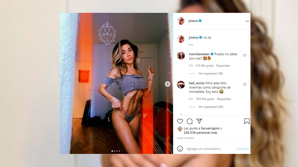 En las redes: Jimena Bar&oacute;n se mostr&oacute; con poca ropa y gener&oacute; preocupaci&oacute;n por su extrema delgadez.&nbsp;