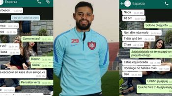 Gabriel Esparza, jugador de San Lorenzo, otro de los escrachados con chats a botineras