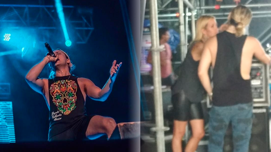 Prandi le hizo el aguante a su novio en el Cosquín Rock y se mostró por primera vez en público con él