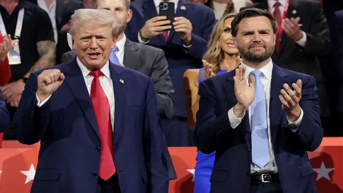 La dupla republicana, obligada a modificar su "agenda" al cambiar a Biden por Kamala Harris (Foto: gentileza Variety).